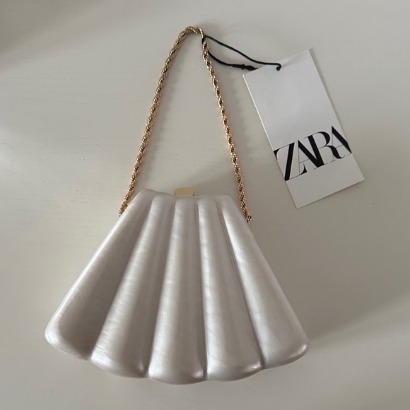NWT Zara Hard Clam Shell Clutch - Picture 7 of 9